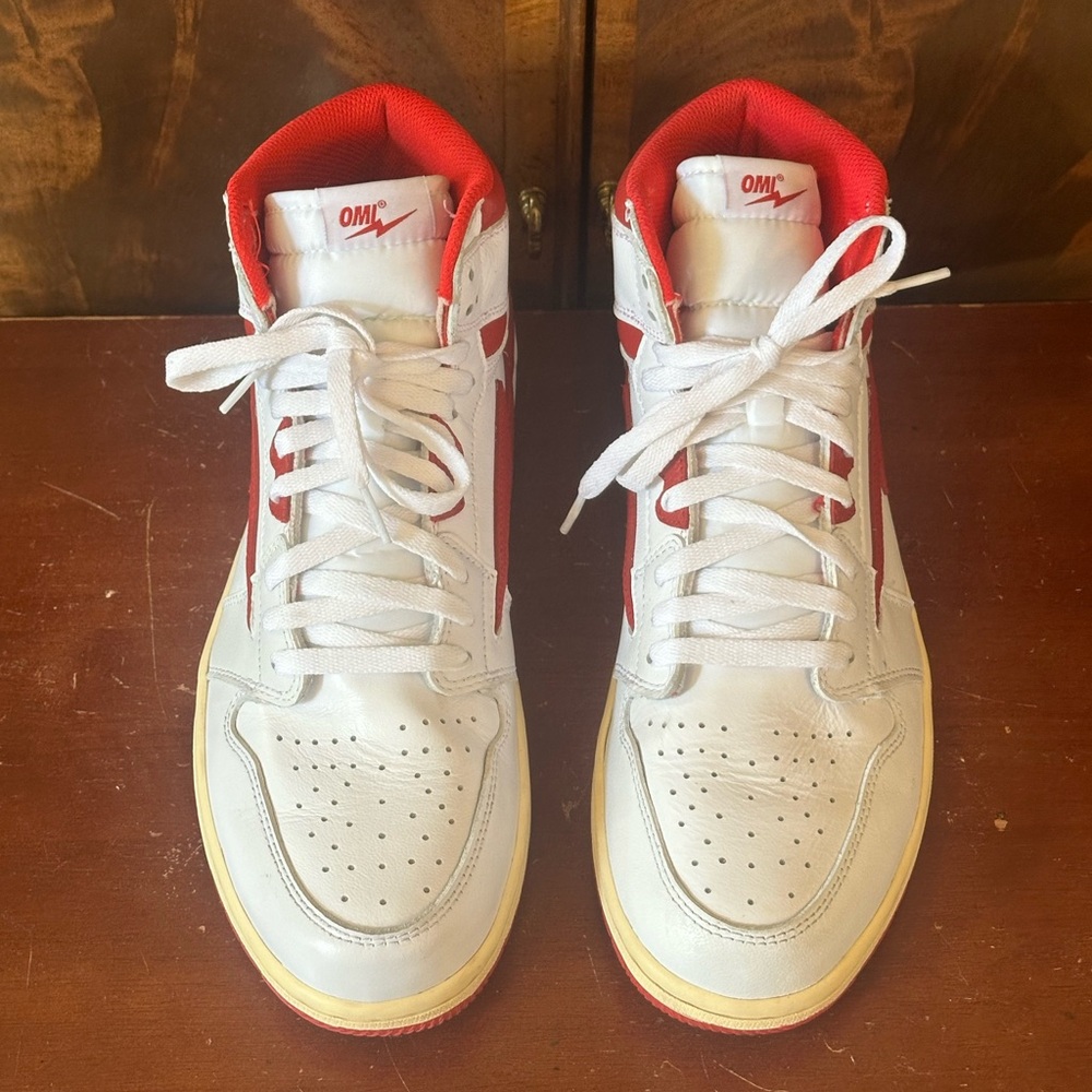 OMI Reloaded White/Red Leather Sneakers